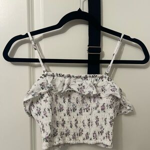 Floral Ruffle Smocked Crop Top